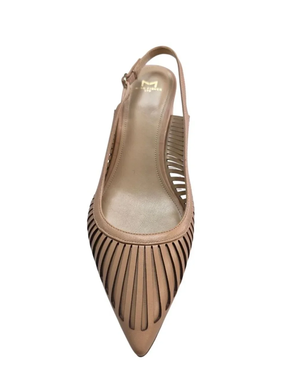 Marc Fisher LTD Zabie Natural Leather Block Heel Slingback Pumps Size 9.5M - Picture 6 of 16